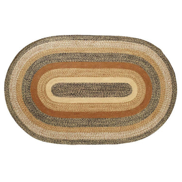 Kettle Grove Jute Braided Rug Oval 5'x8' with Rug Pad VHC Brands - The Fox Decor